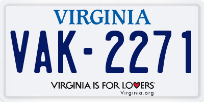 VA license plate VAK2271