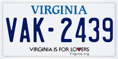 VA license plate VAK2439