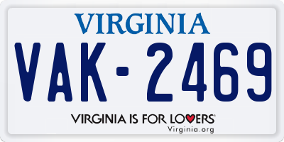 VA license plate VAK2469
