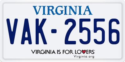 VA license plate VAK2556