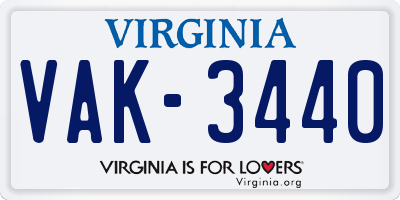 VA license plate VAK3440