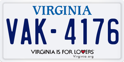 VA license plate VAK4176