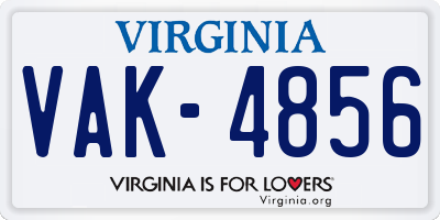 VA license plate VAK4856