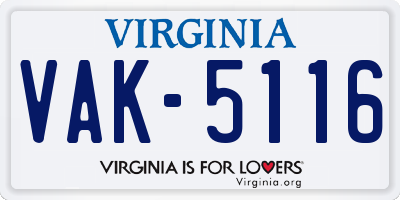 VA license plate VAK5116