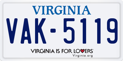 VA license plate VAK5119