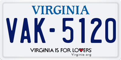 VA license plate VAK5120