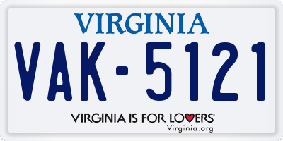 VA license plate VAK5121