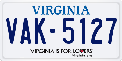 VA license plate VAK5127