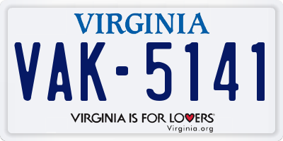 VA license plate VAK5141