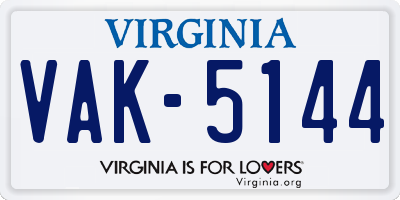 VA license plate VAK5144