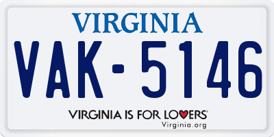 VA license plate VAK5146