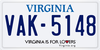 VA license plate VAK5148