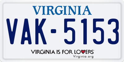 VA license plate VAK5153