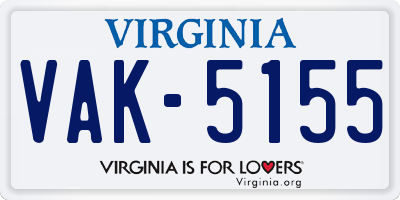 VA license plate VAK5155