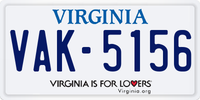 VA license plate VAK5156