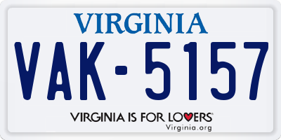 VA license plate VAK5157