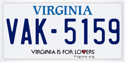 VA license plate VAK5159
