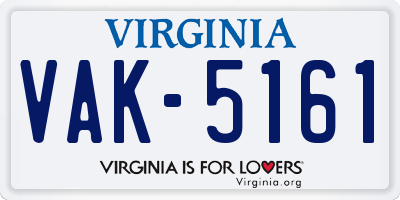 VA license plate VAK5161