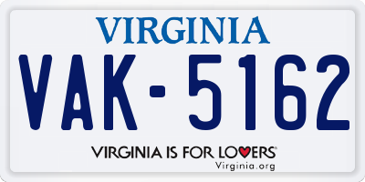 VA license plate VAK5162
