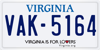 VA license plate VAK5164