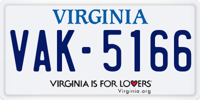 VA license plate VAK5166