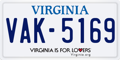 VA license plate VAK5169