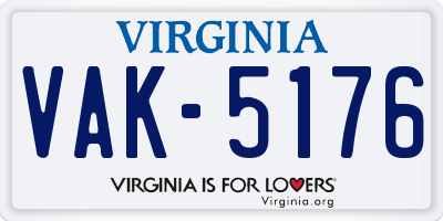 VA license plate VAK5176