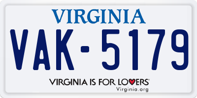 VA license plate VAK5179
