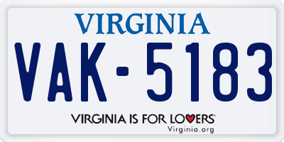 VA license plate VAK5183