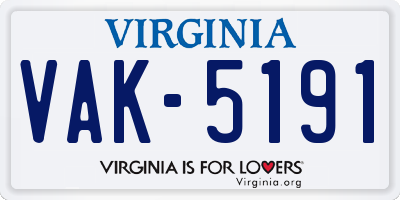 VA license plate VAK5191