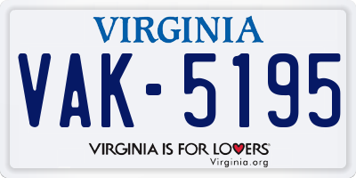 VA license plate VAK5195