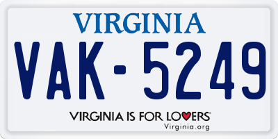 VA license plate VAK5249