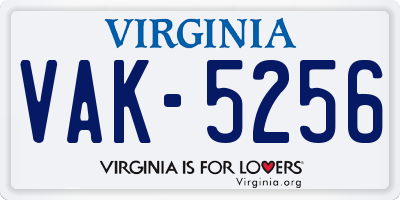 VA license plate VAK5256