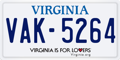 VA license plate VAK5264