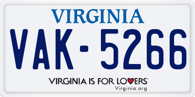 VA license plate VAK5266