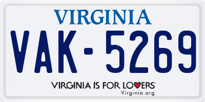 VA license plate VAK5269