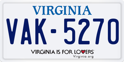 VA license plate VAK5270