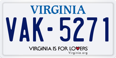 VA license plate VAK5271