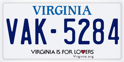 VA license plate VAK5284