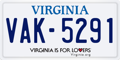 VA license plate VAK5291