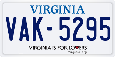 VA license plate VAK5295