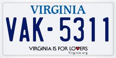 VA license plate VAK5311