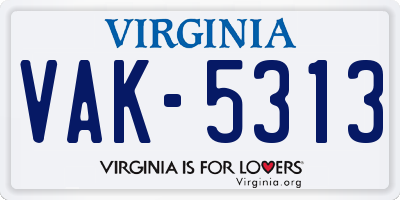 VA license plate VAK5313