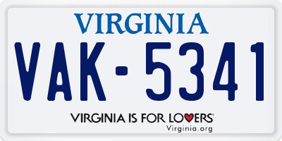 VA license plate VAK5341