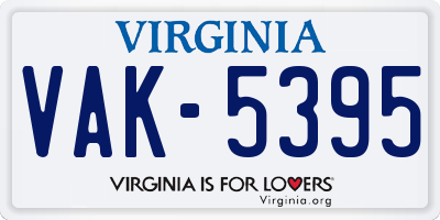 VA license plate VAK5395