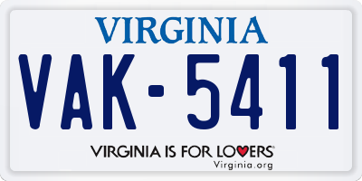 VA license plate VAK5411