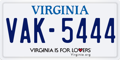 VA license plate VAK5444