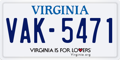 VA license plate VAK5471