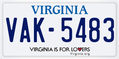 VA license plate VAK5483