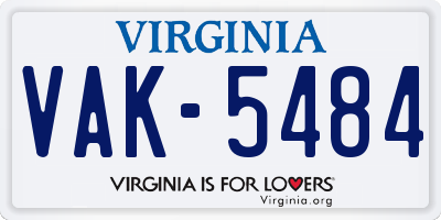 VA license plate VAK5484